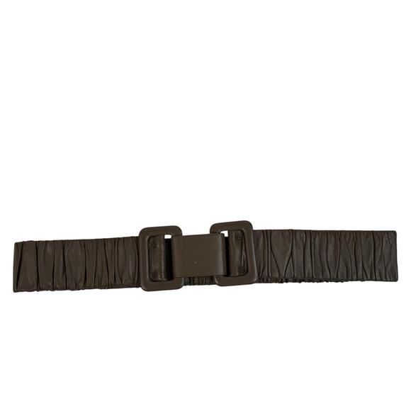 Vtg Astor Belt West Germany Taupe‎ Tan Leather Elastic Waist Belt Cinch Stretch main image 14